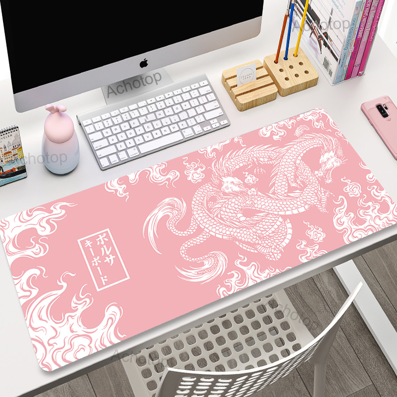 Pc Gaming Pink - แผ่นรองเมาส์ขนาดใหญ่ Gaming Mousepad 100x55 ซม.แผ่นรองเม้าส์มังกรจีน Art