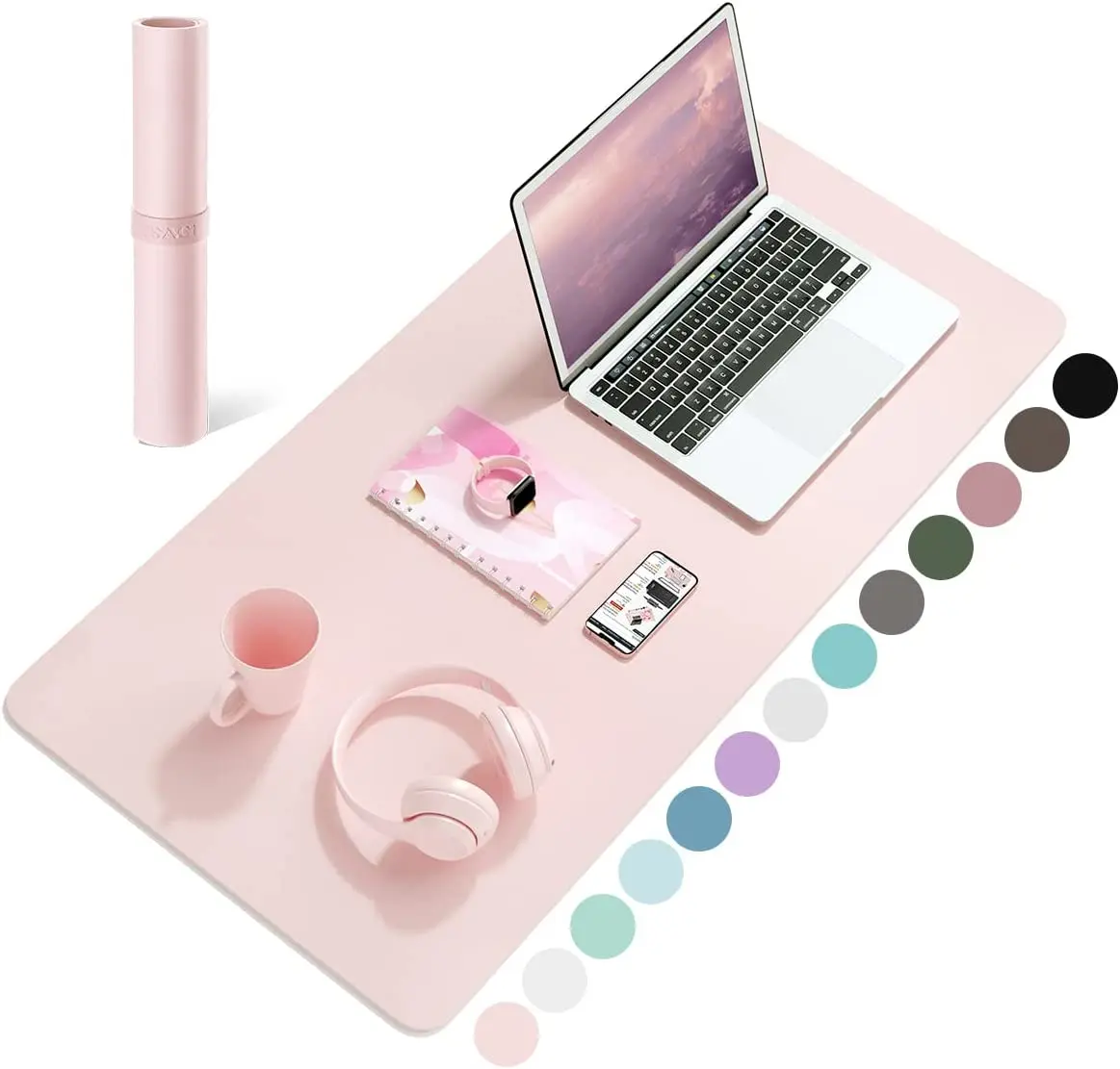 Pc Gaming Pink - แผ่นรองโต๊ะกันน้ำ ทำจาก PVC แผ่นรองเมาส์ แผ่นป้องกันโต๊ะทำงาน ลายหนัง