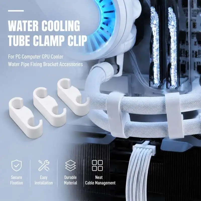 Pc Water Cooling - คลิปหนีบท่อระบายความร้อนด้วยน้ำสำหรับคอมพิวเตอร์ ใช้ยึดท่อระบายความร้อนของซีพียู ทำจากพลาสติก