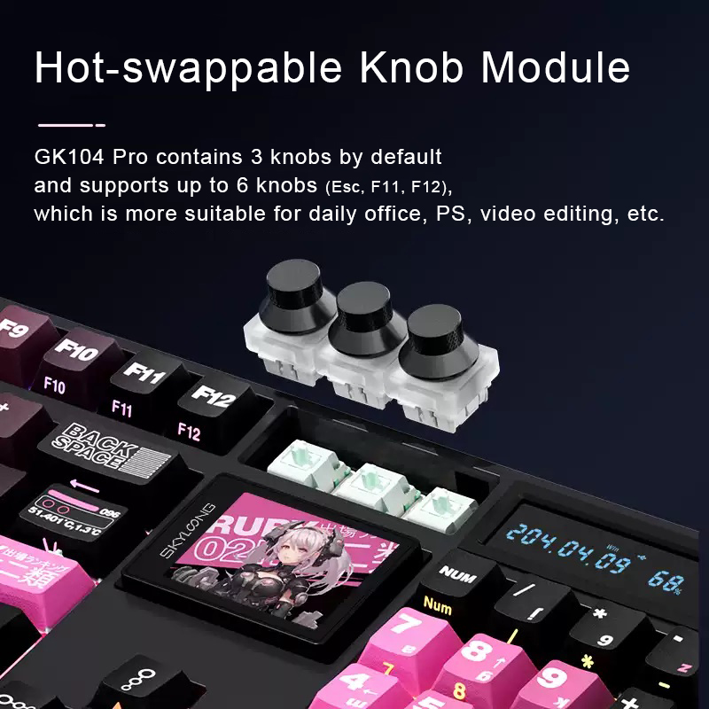 SKYLOONG GK104 โปรคีย์บอร์ดไร้ - Pc Gaming Fullset บทวิจารณ์และราคา