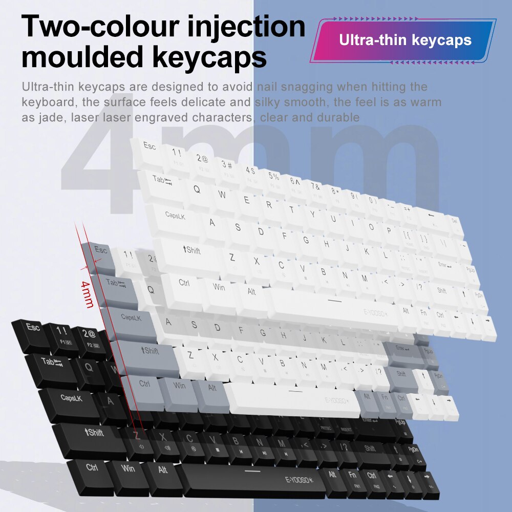 E-YOOSO A68 RGB Mini Slim USB  - Pc Gaming Pink บทวิจารณ์และราคา
