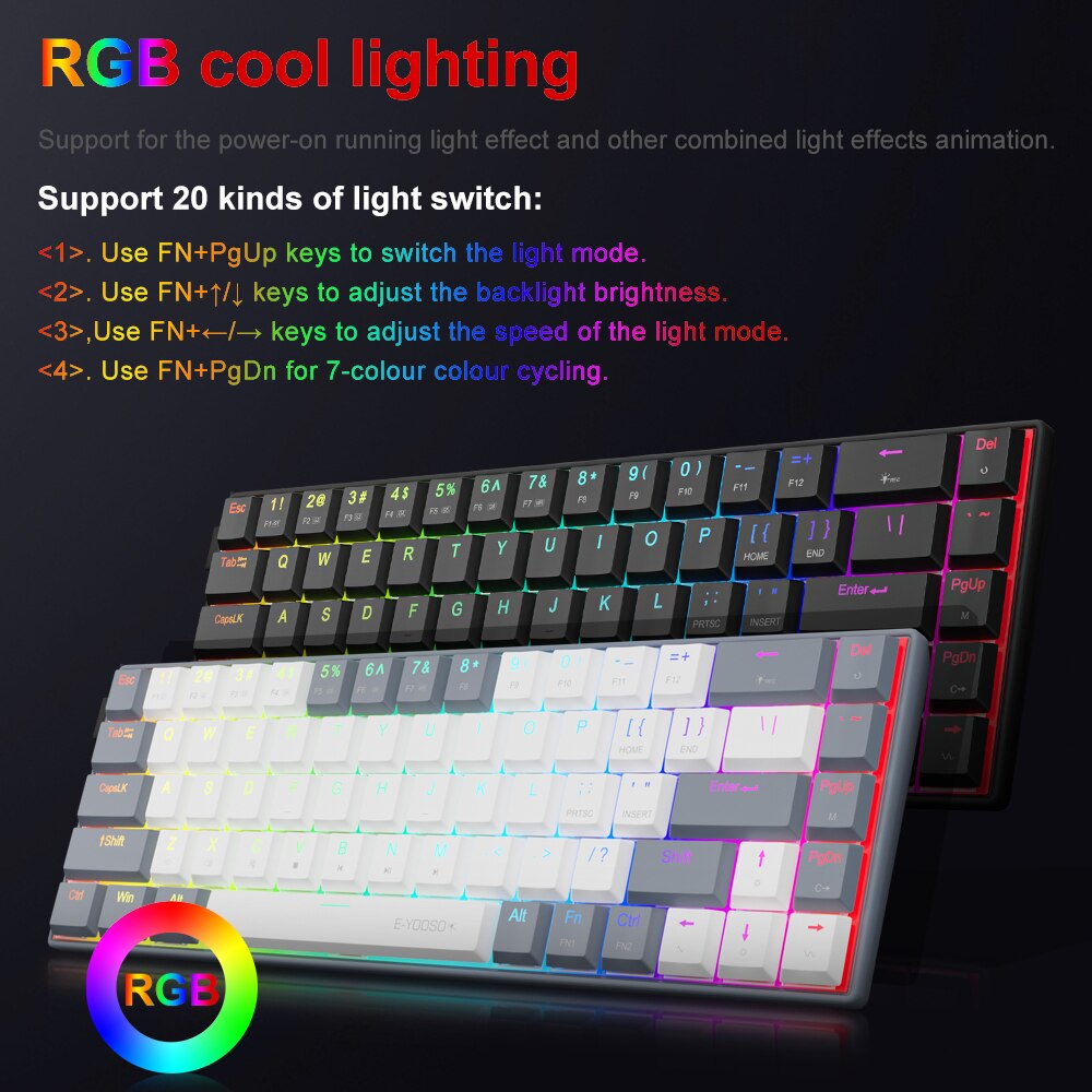 E-YOOSO A68 RGB Mini Slim USB  - Pc Gaming Pink บทวิจารณ์และราคา