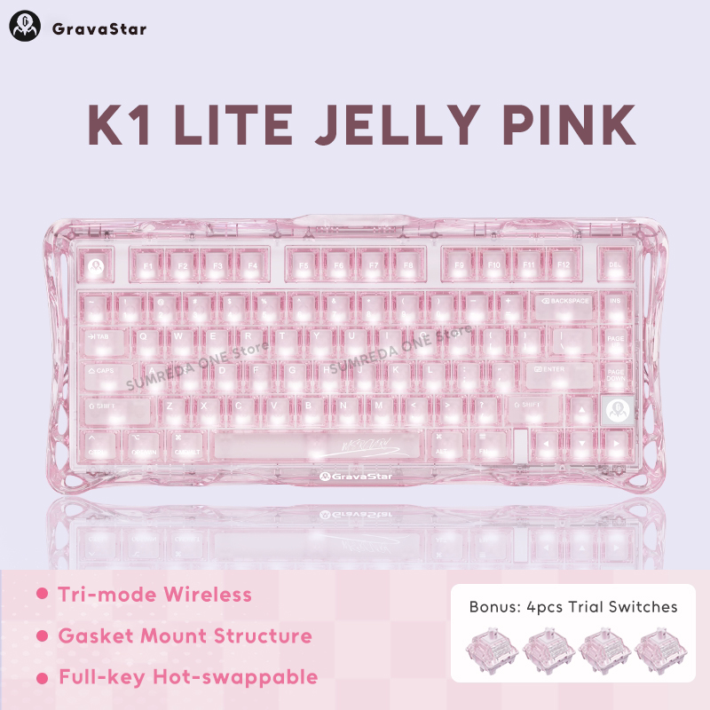 คีย์บอร์ดกลไก K1 LITE JELLY PI - Pc Gaming Pink บทวิจารณ์และราคา